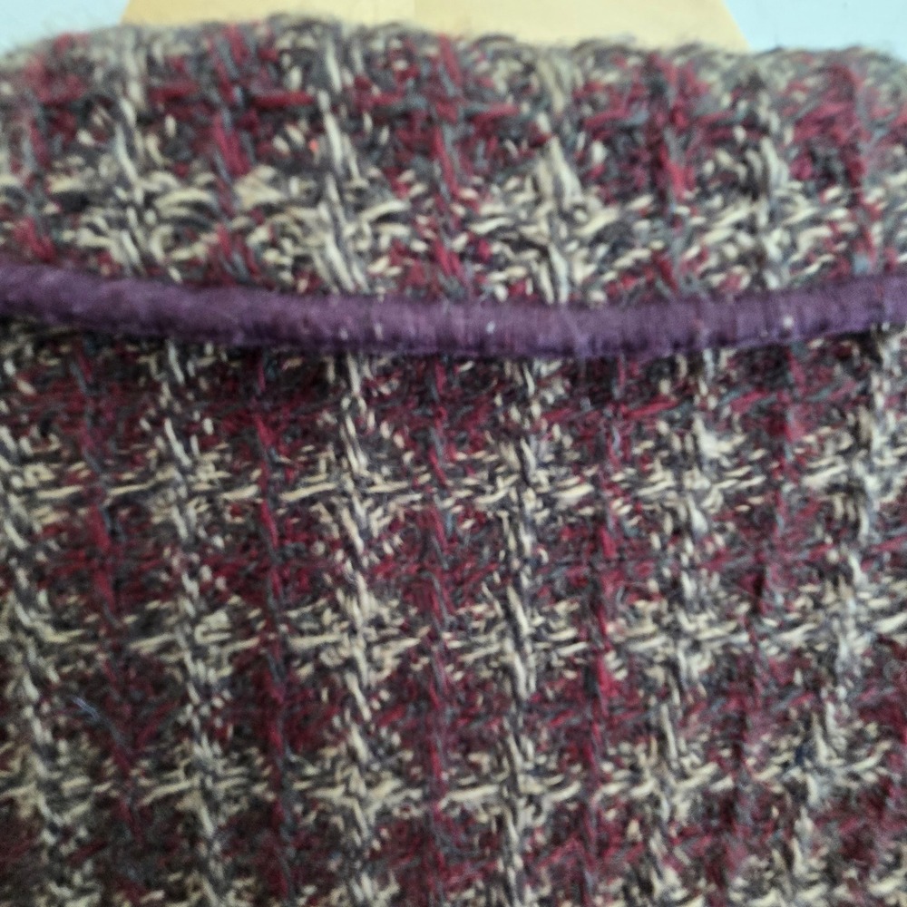 Harve Benard Women Blazer Jacket Wool Blend Burgundy Textured Size 14 - Picture 4 of 5